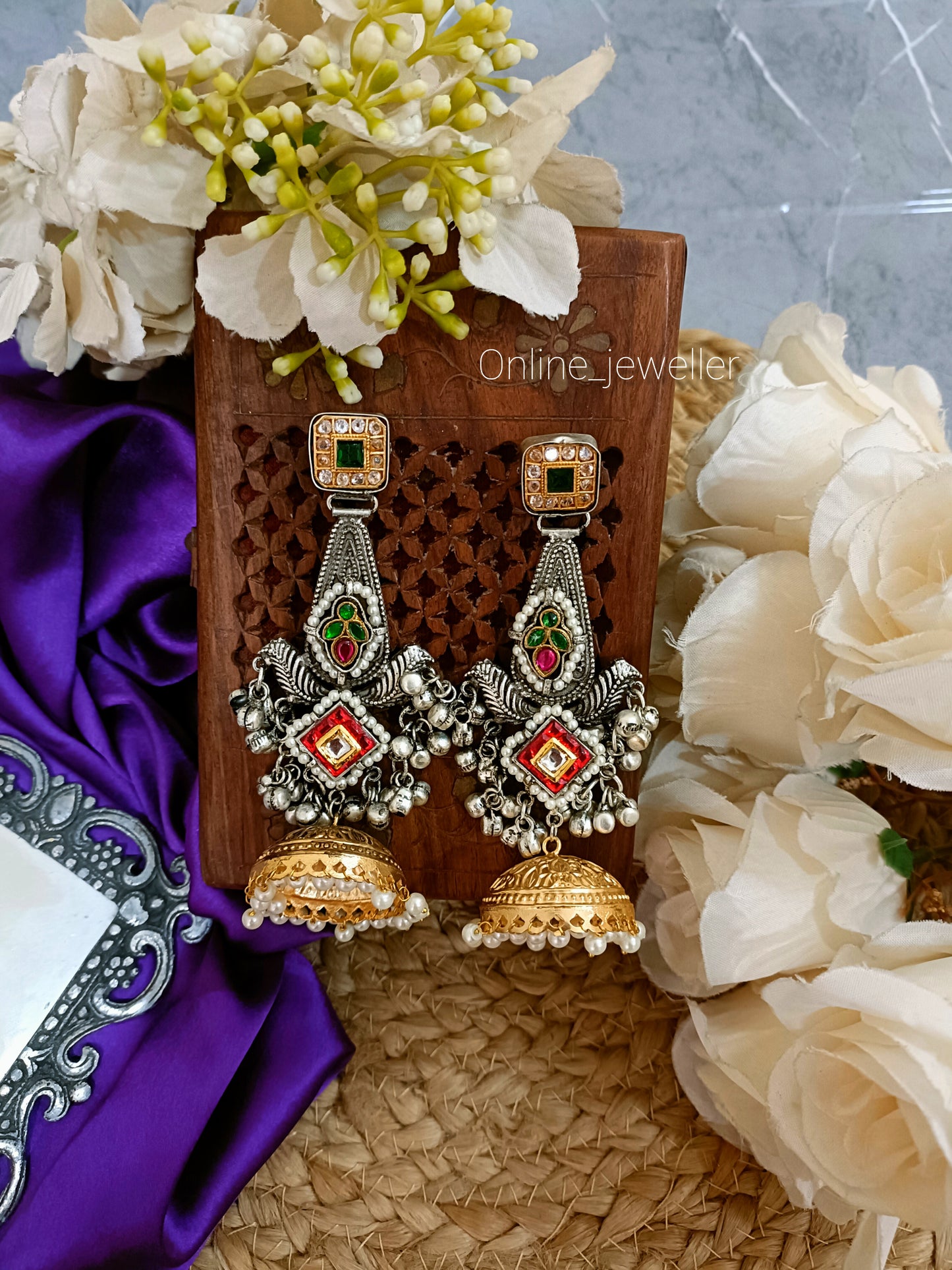Aadhya Long Brass Earrings