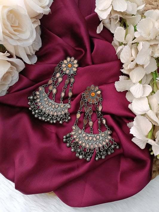 Afghani Black Polish Earring